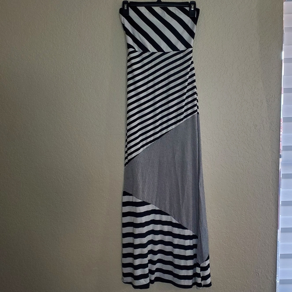 Charlotte Russe Strapless Stripped Maxi Dress Size XS